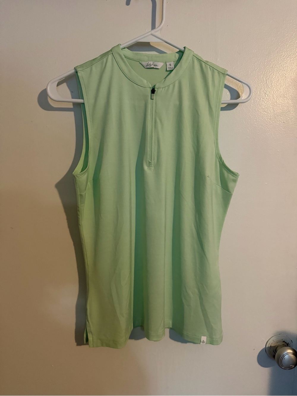 Lady Hagen Mint Green Sleeveless Zip Golf Tank